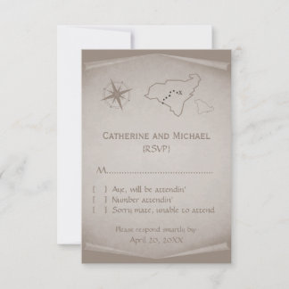 Treasure Map Response Card, Beige