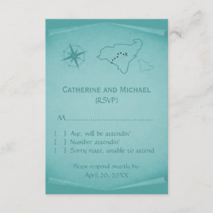 Treasure Map Response Card, Teal