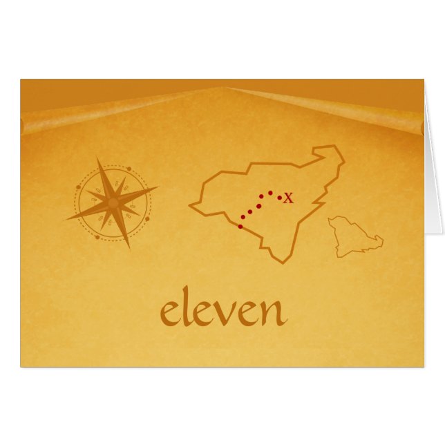 Treasure Map Table Number Card (Front Horizontal)
