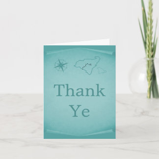 Treasure Map Thank You Card, Teal