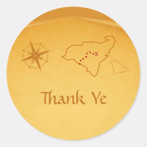 Treasure Map Thank You Stickers