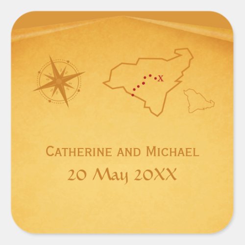 Treasure Map Wedding Stickers