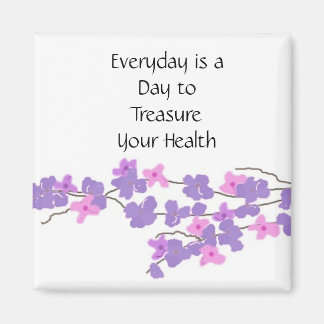 Treasure My Health Purple Blossoms Magnet