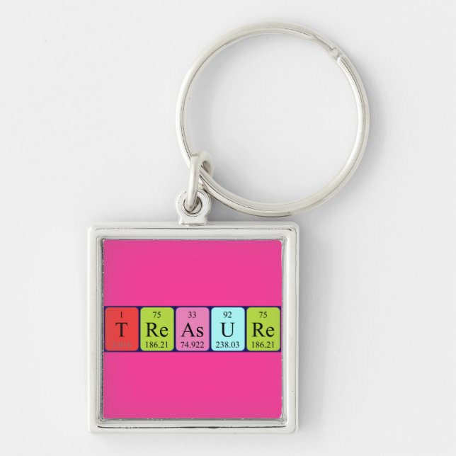 Treasure periodic table name keyring (Front)