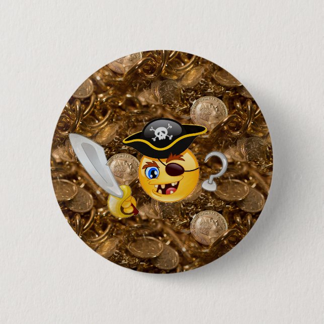 treasure pirate emoji button (Front)