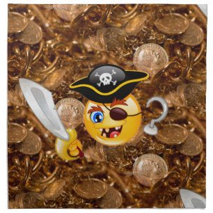 treasure pirate emoji napkin