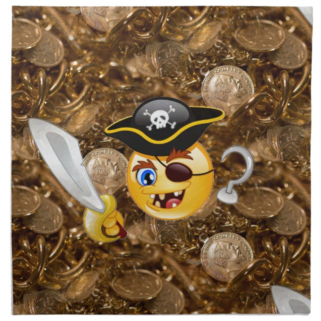 treasure pirate emoji napkin (Front)