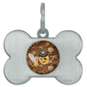 treasure pirate emoji pet name tag