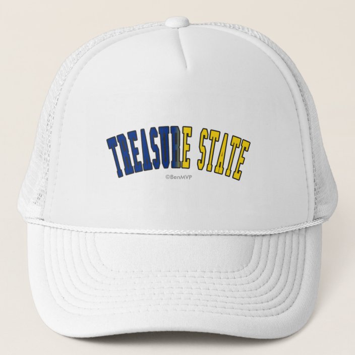 Treasure State in State Flag Colors Mesh Hat