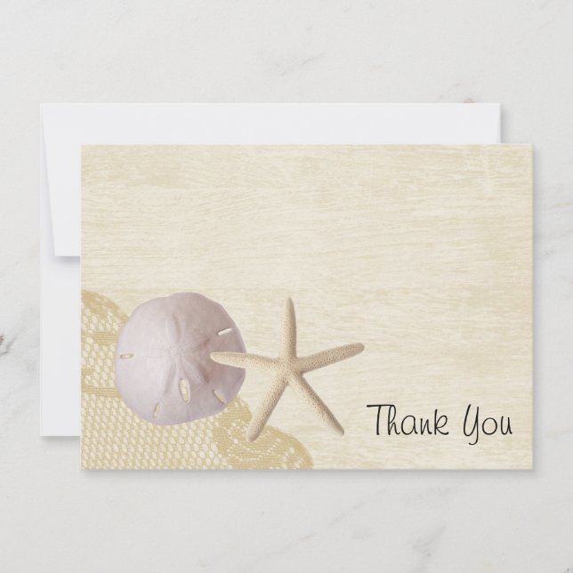 Treasured Beach Flat Card Thank you (Front)