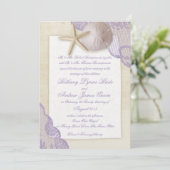 Treasured Beach Lavender Wedding Invitation (Standing Front)