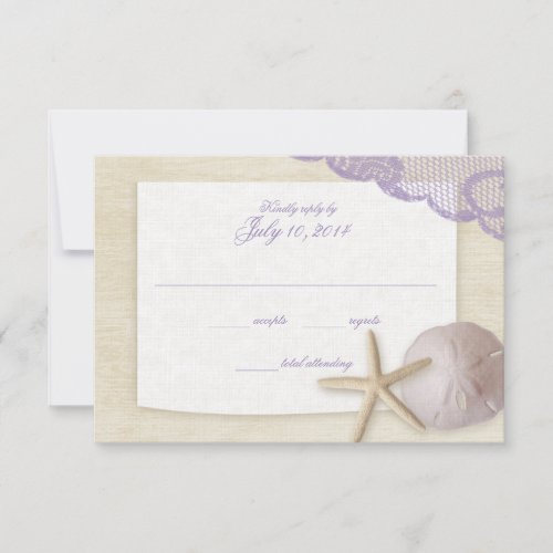 Treasured Beach Lavender Wedding Response Personalized Invitation