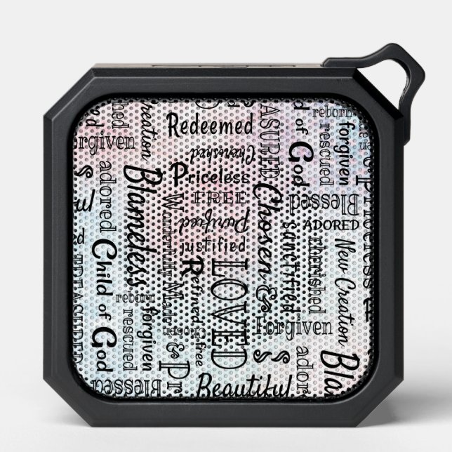Treasured Christian Words of Affirmation Bluetooth Speaker (Front)