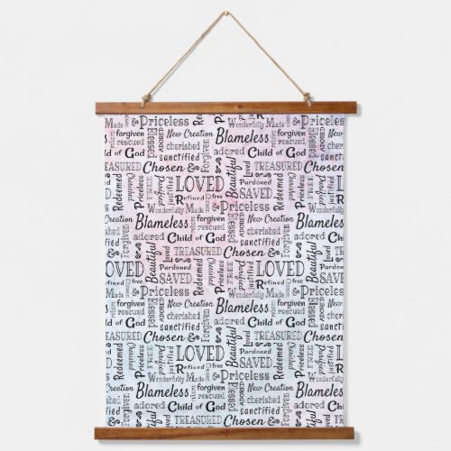 Treasured Christian Words of Affirmation Hanging Tapestry