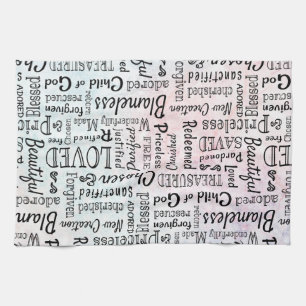 Treasured Christian Words of Affirmation Kitchen Towel