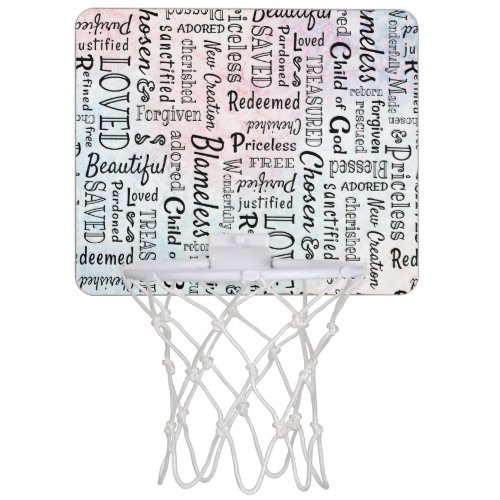 Treasured Christian Words of Affirmation Mini Basketball Hoop