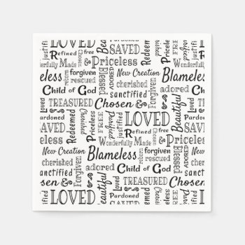 Treasured Christian Words Of Affirmation Napkins by CandiCreations at Zazzle