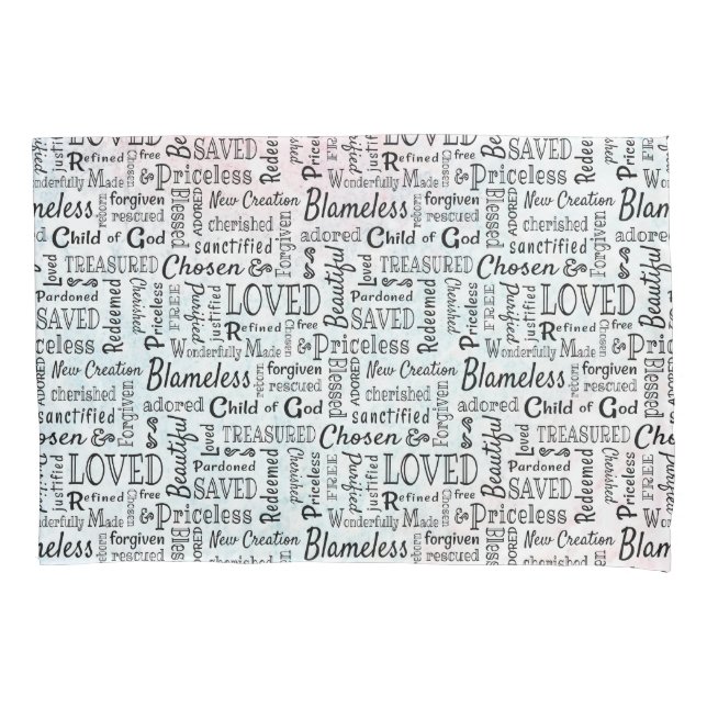 Treasured Christian Words of Affirmation Pillow Case (Front)