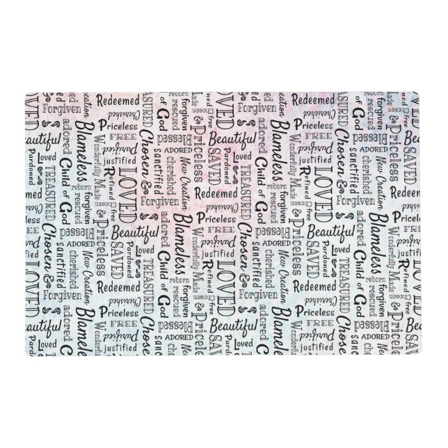Treasured Christian Words of Affirmation Placemat (Front)