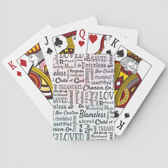 Treasured Christian Words of Affirmation Poker Cards (Back)