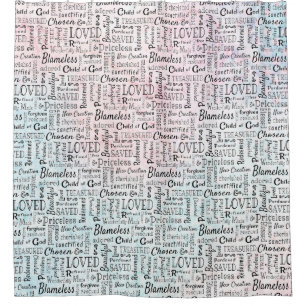 Treasured Christian Words of Affirmation Shower Curtain