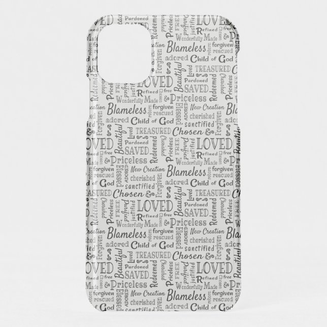 Treasured Christian Words of Affirmation Uncommon iPhone Case (Back)