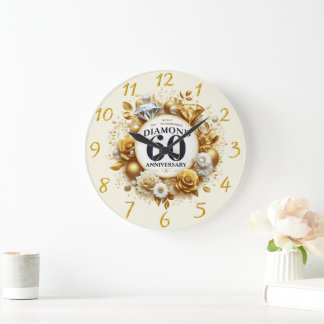 Treasured Diamond 60th Anniversary  Large Clock