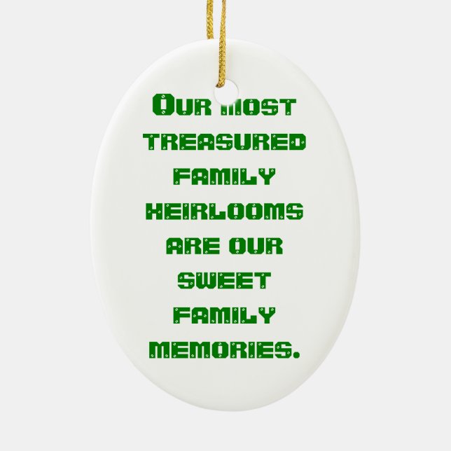 Treasured Family Heirlooms - Customizable Ceramic Ornament (Back)