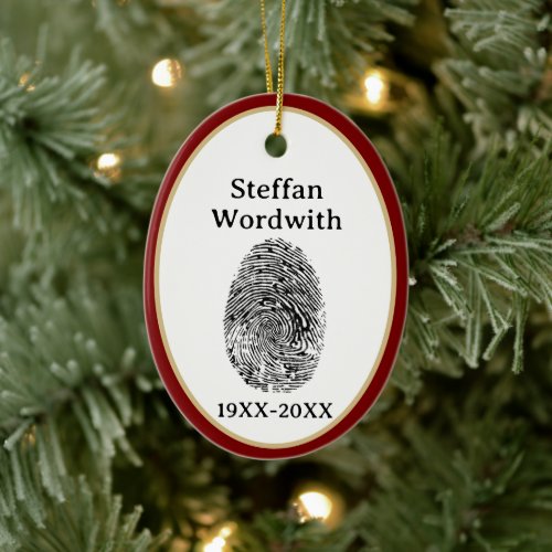 Treasured Fingerprint Memorial Ornament