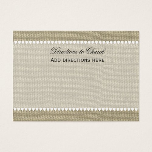 Treasured Hearts Burlap Info Card Business Card Template