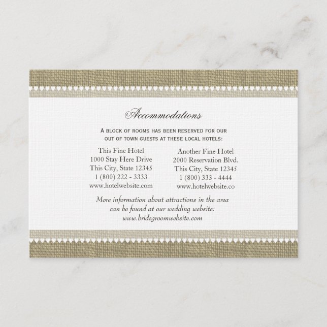 Treasured Hearts Burlap Look Directions Insert (Front)