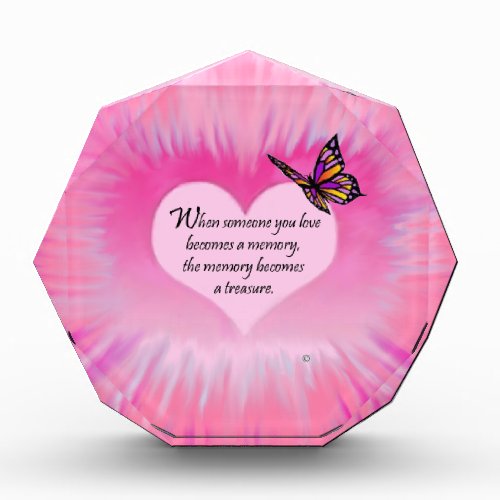 Treasured Memories Butterfly Poem Acrylic Award