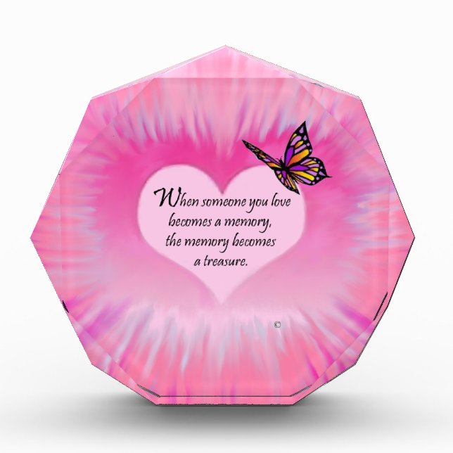 Treasured Memories Butterfly Poem Acrylic Award (Front)
