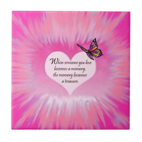 Treasured Memories Butterfly Poem Tile