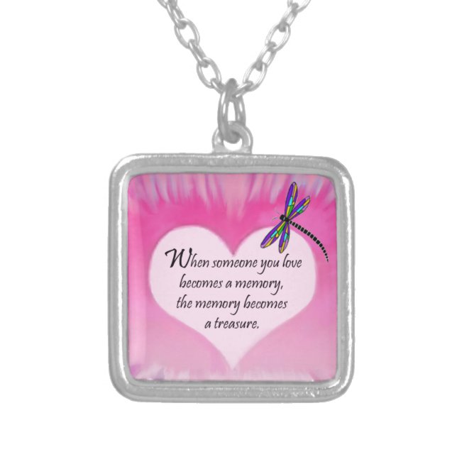 Treasured Memories Dragonfly Silver Plated Necklace (Front)