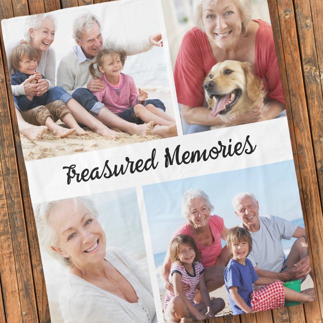 Treasured Memories Photo Collage  Fleece Blanket (Creator Uploaded)