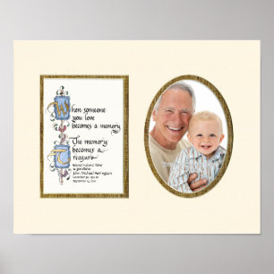 Treasured Memory Photograph Sympathy Personalized Poster