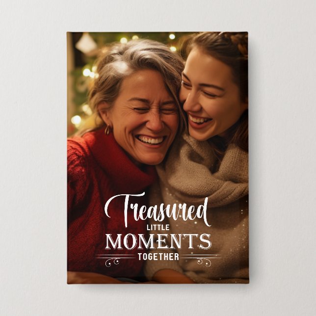 Treasured Moments White Script Button (Front)