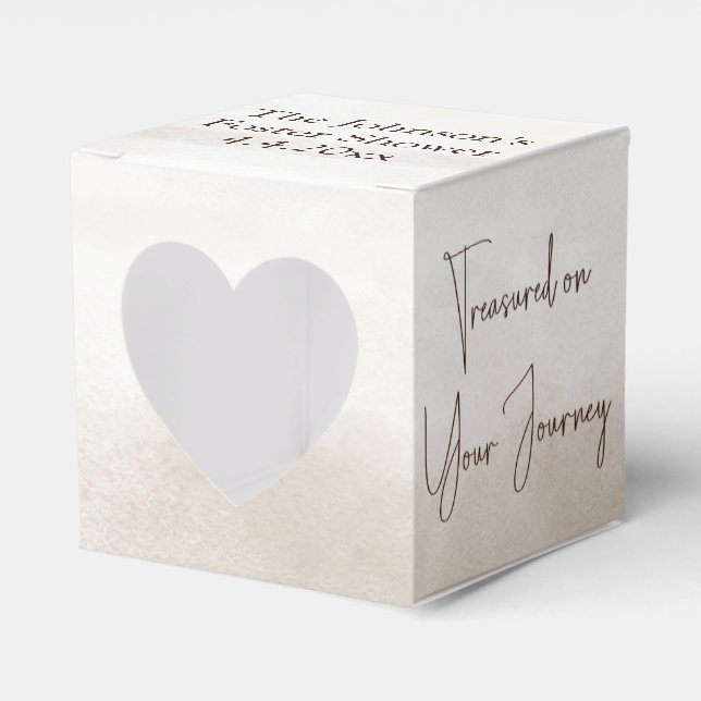 "Treasured on you Journey" Boho Foster Care Shower Favor Boxes (Front Side)