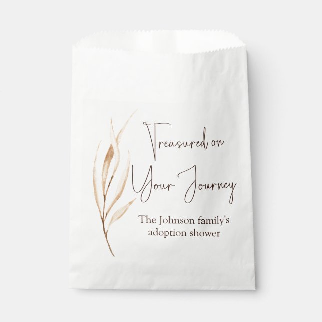 "Treasured on your Journey" Foster Care Shower Favor Bag (Front)