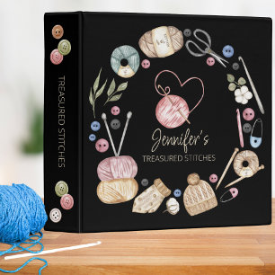 Treasured Stitches Monogram Pattern Keeper 3 Ring Binder