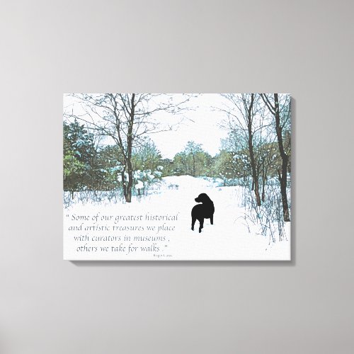 Treasures _ Black Labrador  _ Black Dog Quote Canvas Print