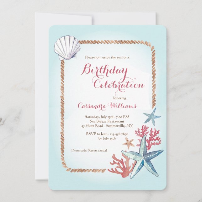 Treasures from the Sea Invitation (Front)