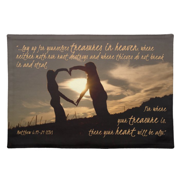 Treasures in Heaven Matthew 61921 Bible Verse Placemat  Zazzle.com