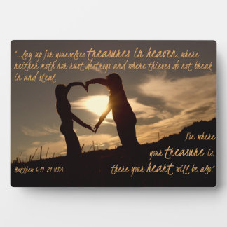 Treasures in Heaven Matthew 6:19-21 Bible Verse Plaque