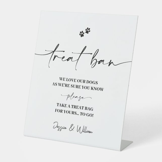 Treat Bar Sign | Dog Treat Wedding Favors Sign (Front)