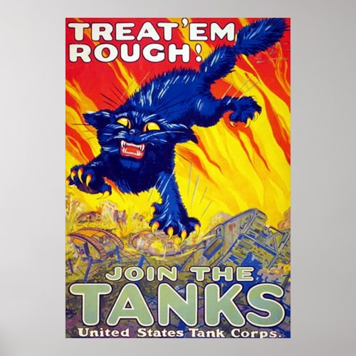 Treat Em Rough  Vintage World War 1 Poster