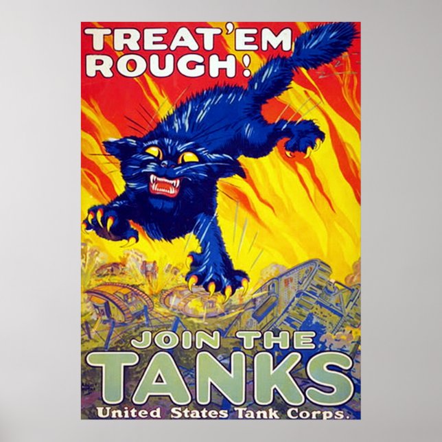 Treat 'Em Rough! ~ Vintage World War 1. Poster (Front)
