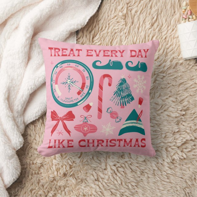 Treat Every Day Like Christmas Throw Pillow (Blanket)