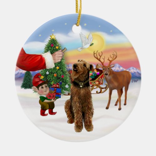 Treat for a Airedale Terrier Ceramic Ornament